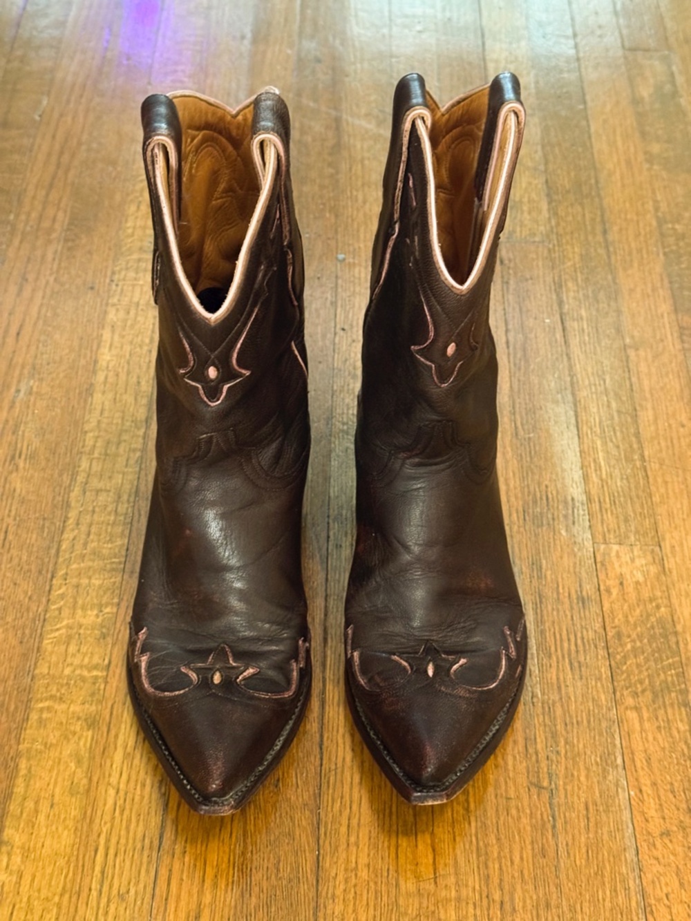 Old Gringo Villa Brown Western Cowboy Boots US size 8B W - Picture 2 of 5